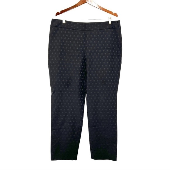 * TALBOTS HERITAGE Dot Embroidered Ankle Crop Side Zip Stretch Trouser Pant 16 - Picture 1 of 5
